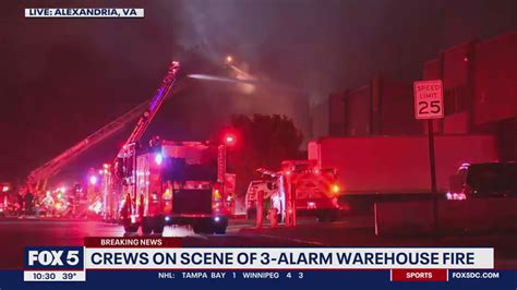 Fire Crews Battle Warehouse Fire In Alexandria