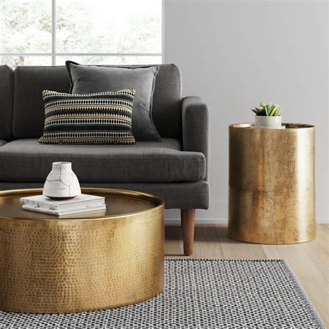 Something Gold Project 62 Manila Round Hammered Drum Coffee Table
