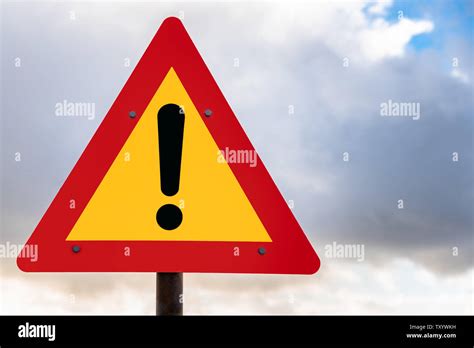 Road Sign Warning Hazard Ahead Hi Res Stock Photography And Images Alamy
