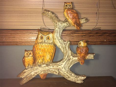 Vintage Collectible Owls Owl On Limb Medium To Large Wall Etsy Retro Art Vintage Collection