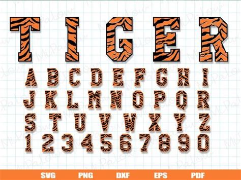 Tiger Font Svg Tiger Alphabet Svg Tiger Numbers Svg Etsy Alphabet