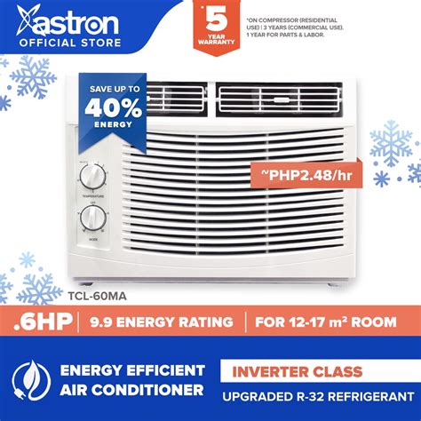 Astron Inverter Class 6 Hp Aircon Window Type Air Conditioner Tcl60