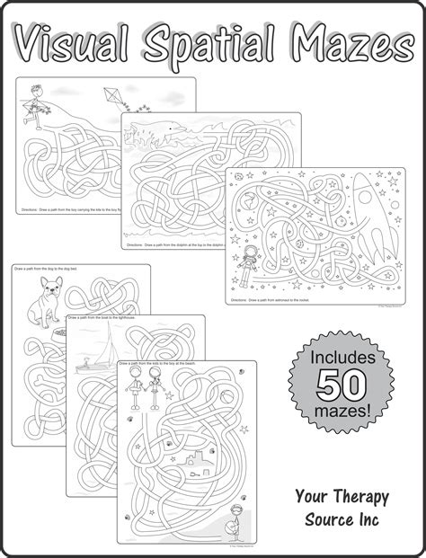 Visual Spatial Mazes Vision Therapy Visual Perception Activities