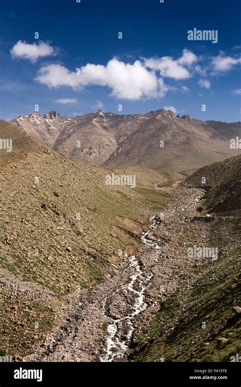 India Jammu And Kashmir Ladakh Leh Meltwater Stream In Ladakh Range