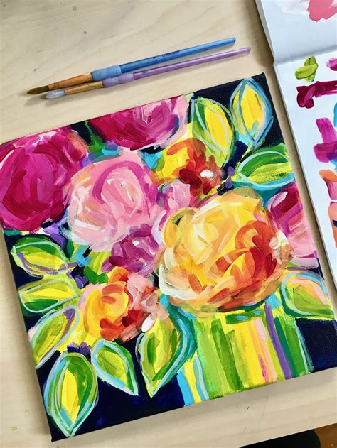 Easy Online Flower Painting Classes Acrylic Painting For Beginners