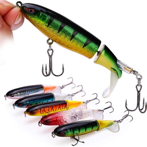 Sougayilang Fishing Lure With Floating Rotating Tail Topwater Bait