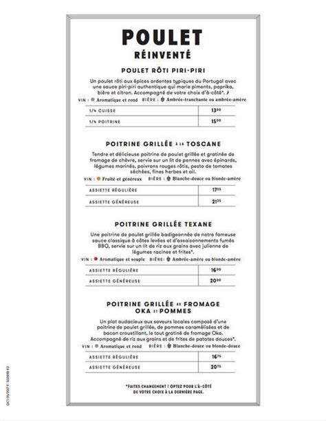 Rôtisserie St-Hubert menu in Repentigny, Quebec J6A 8L6, Canada