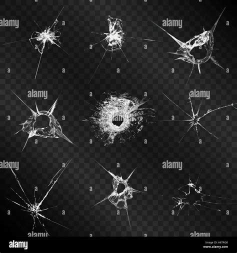 Bullets Shattered Glass Stock Vector Images Alamy