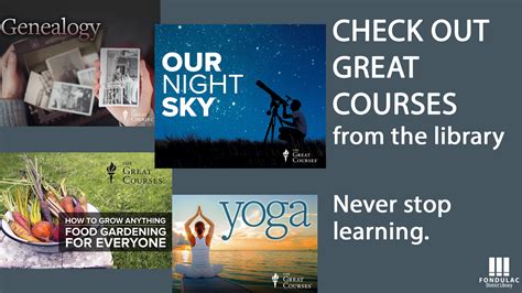 The Great Courses Collection At The Library Fondulac District Library