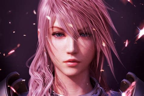 Final Fantasy Video Games Final Fantasy Xiii Pink Hair Blue Eyes Pink
