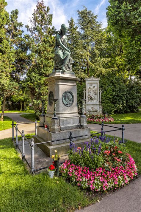 Grave Of Composer Wolfgang Amadeus Mozart In Cemetery In Vienna