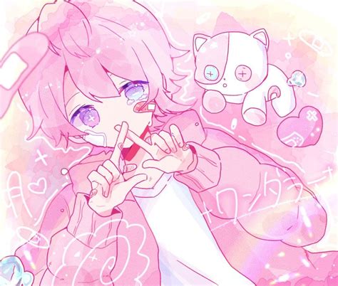 Pink Drawing Boy Drawing Anime Guys Blushing Anime Pink Hair Anime