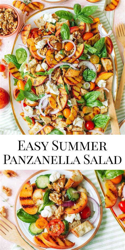 Grilled Peach Panzanella Salad With Toasted Walnuts Artofit