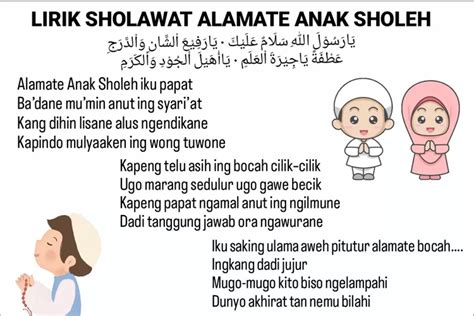 Lirik Sholawat Alamate Anak Sholeh Iku Papat Lengkap Dan Arti Bahasa
