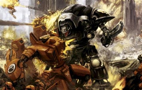 Imperial Knight Vs Tau Warhammer K Artwork Warhammer K