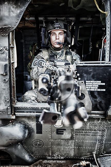 Hdr Image Of A Uh 60 Black Hawk Door Gunner Manning A M240 Machine Gun