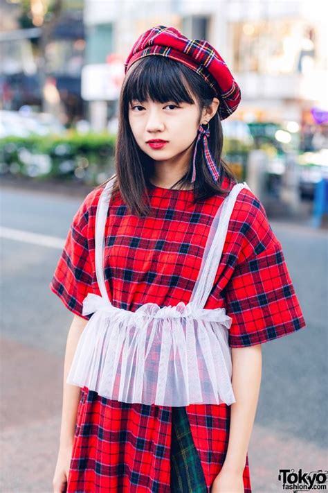 Plaid Harajuku Streetwear Styles W Bershka Berets Jouetie Burberry Asymmetrical Skirt