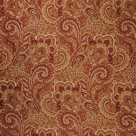 Cordial Red Paisley Jacquard Upholstery Fabric
