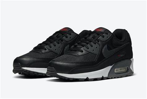 Nike Air Max 90 Black University Red Dh4095 001 Release Date Sbd