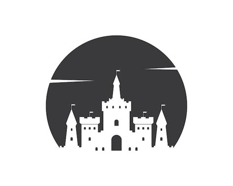 Château Logo Icône Vector Illustration Design Vecteur Premium