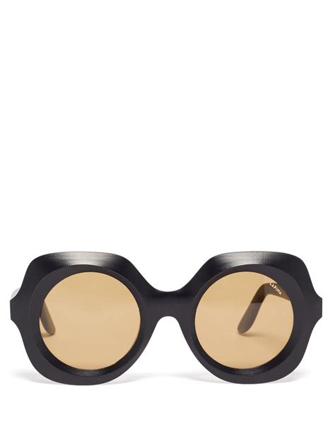 Black Paula Oversized Square Acetate Sunglasses Lapima