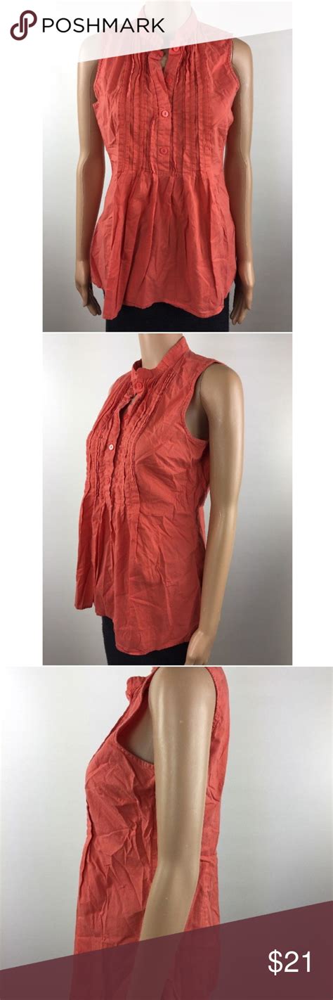 Banana Republic Sleeveless Womens Orange Shirt Banana Republic Casual