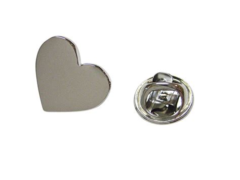 Silver Toned Heart Love Lapel Pin Lapel Pins Silver Tone Silver