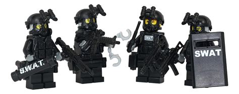 Lego New Swat Team Police Minifigures With Bullet Proof Armor Pattern
