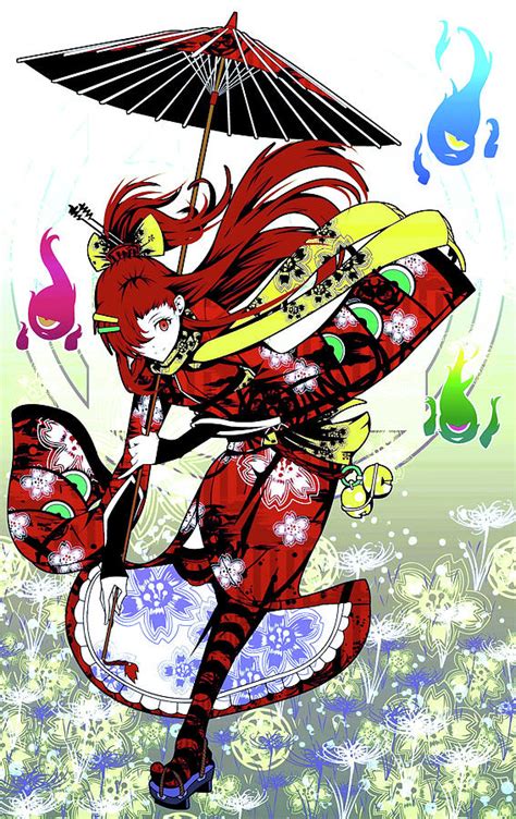 Japanese Anime Ninja Girl Modern Interior Art 3 Digital