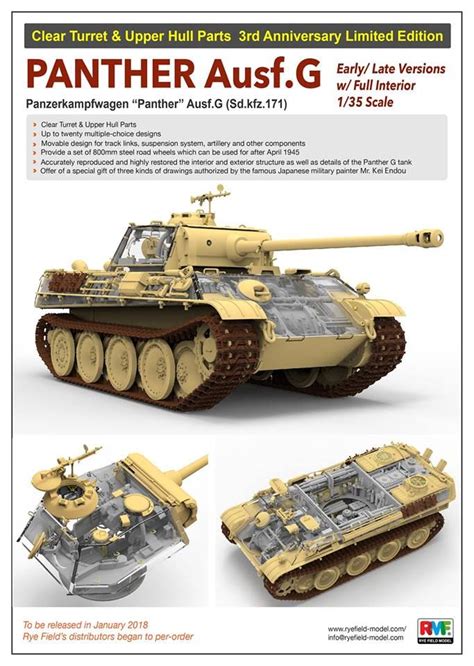 New Boxart And A Sprue Layout Of The New Ryefield Model Panther G In