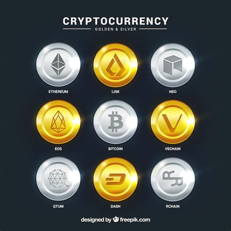 Collection Of Cryptocurrency Coins Vector Free Download