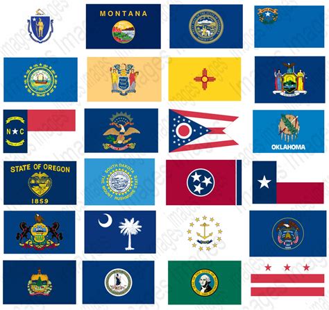 Printable Pictures State Flags Clipart Set 50 Individual