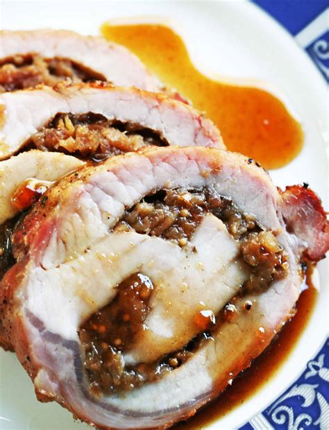 Let rest 10 minutes before slicing. Apple Cranberry Stuffed Pork Roast Recipe | SimplyRecipes.com