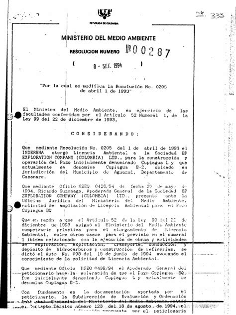 Resolución 287 De 1994 Modificación Pdf
