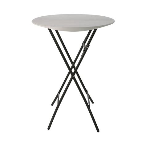 By sunnydaze decor (9) round 30 in. Lifetime Almond Bistro Folding Table-80362 - The Home Depot