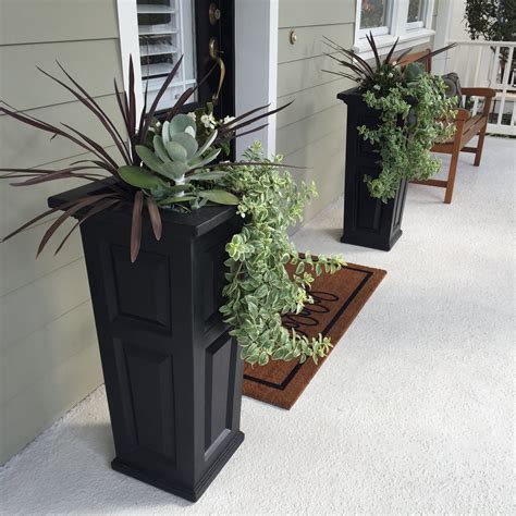 Mayne Nantucket Tall Planter Black In 2020 Front