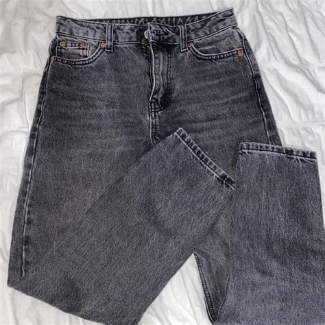 Topshop Mom Jeans In Washed Black In Size W25 L28 Depop