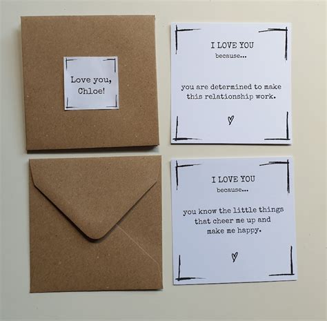 Personalizado 10 Razones Por Las Que Te Amo Tarjetas Etsy