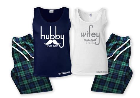 Hubby And Wifey Pyjamas Flockinglegless