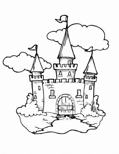 Castle Coloring Medieval Gate Drawing Pages Knights