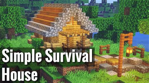Minecraft Simple Survival House Tutorial Howtobuild Youtube
