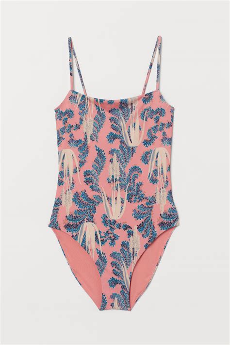 Patterned Swimsuit Coralpatterned Handm Ca