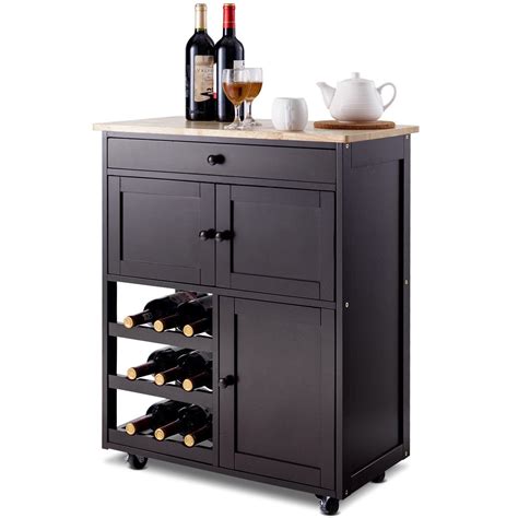 The shelving is substantial and strong.pretty versatile and stylish. Modern Rolling Storage Kitchen Cart with Drawer | Wine ...