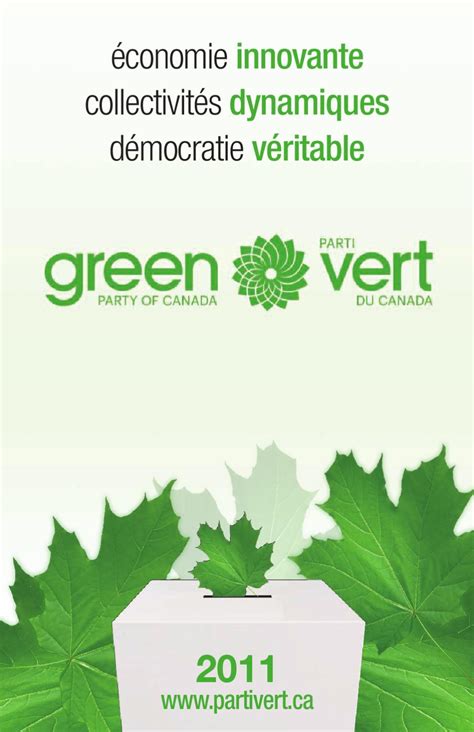Plateforme 2011 Du Parti Vert Du Canada By Elizabeth May Issuu