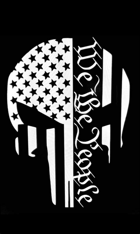 We The People American Flag Skull Vinyl Bumper Sticker Decal Etsy