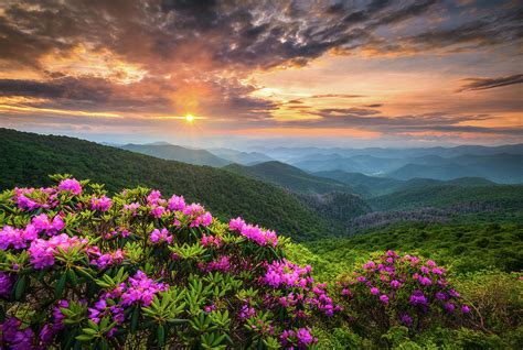 North Carolina Appalachian Mountains Blue Ridge Parkway Sunset