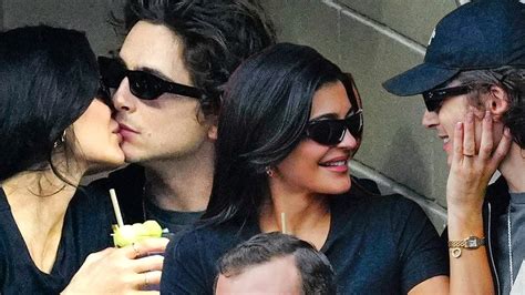 kylie jenner and timothée chalamet kiss at the us open youtube