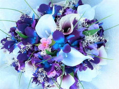 galaxy orchid bridal bouquet purple blue island orchid etsy