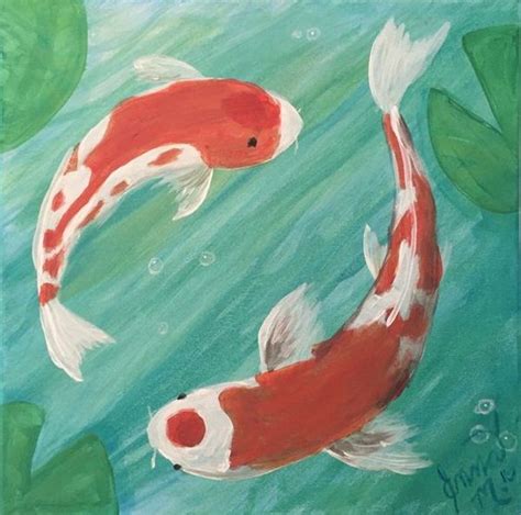Koi Painting Easy Canvas Painting Painting Canvases Small Canvas Art