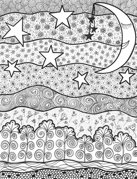 Starry Night Coloring Page Free Printable News Coloring Page Guide